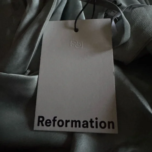 Reformation Aquamarine Silk Dress - Picture 6 of 7